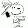 Thanksgiving Snoopy coloring page