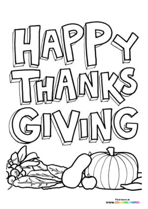 Thanksgiving fonts and food coloring page