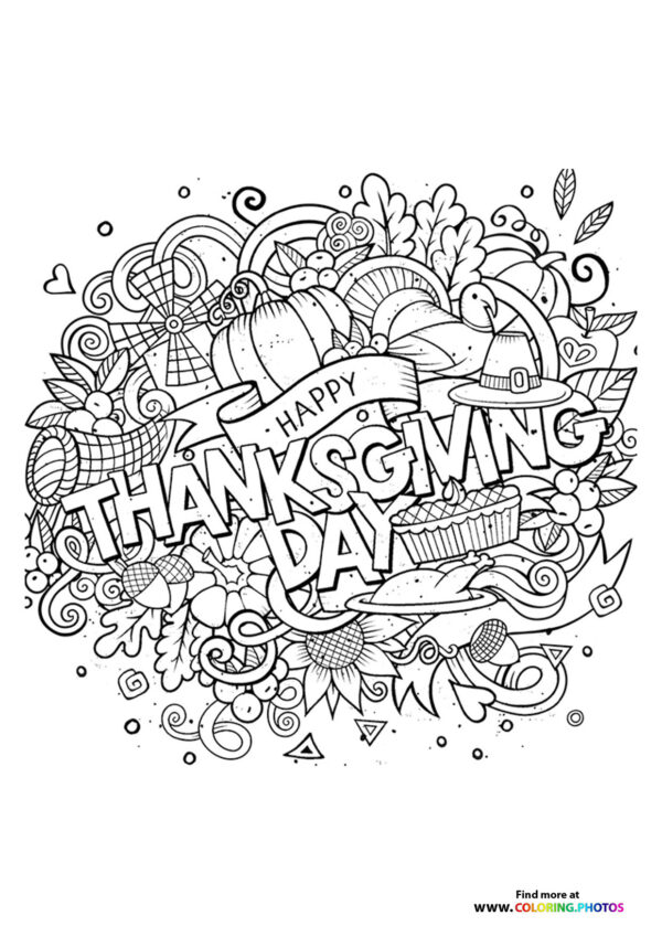 Thanksgiving motives coloring page
