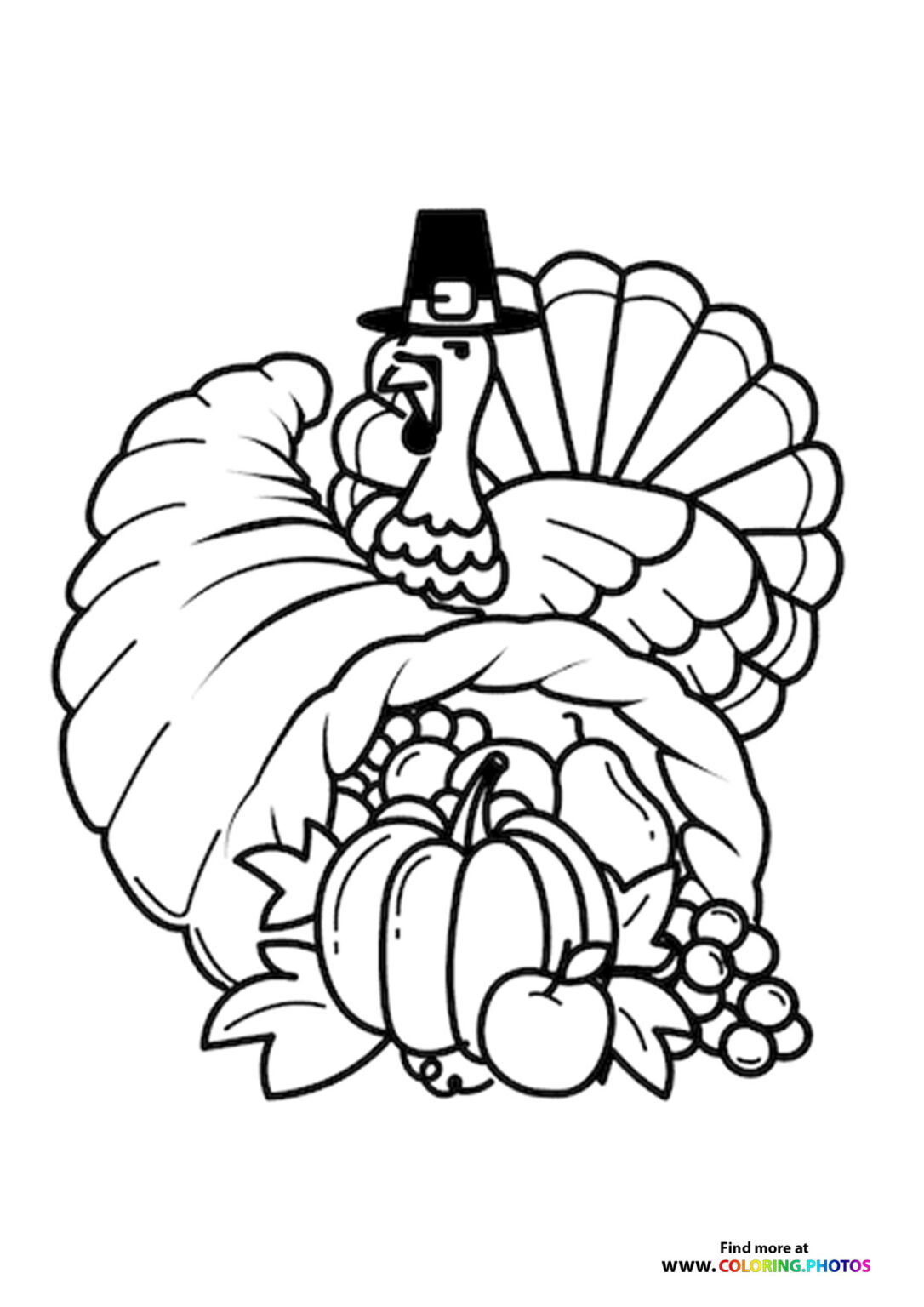 Thanksgiving day Cornucopia coloring pages | Free coloring pages for kids