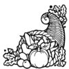 Thanksgiving cornucopia coloring page