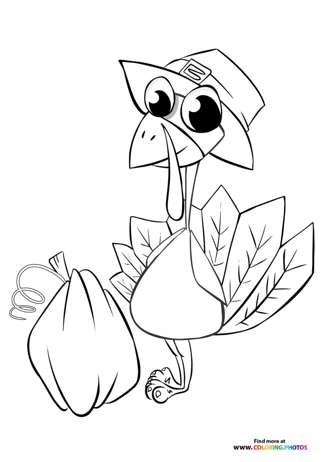Minnie Mouse pilgrim - Coloring Pages for kids