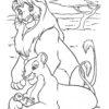 Small Simba with his parents coloring page