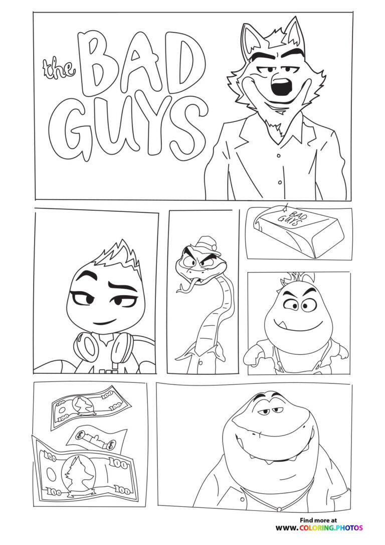 the bad guys coloring page template