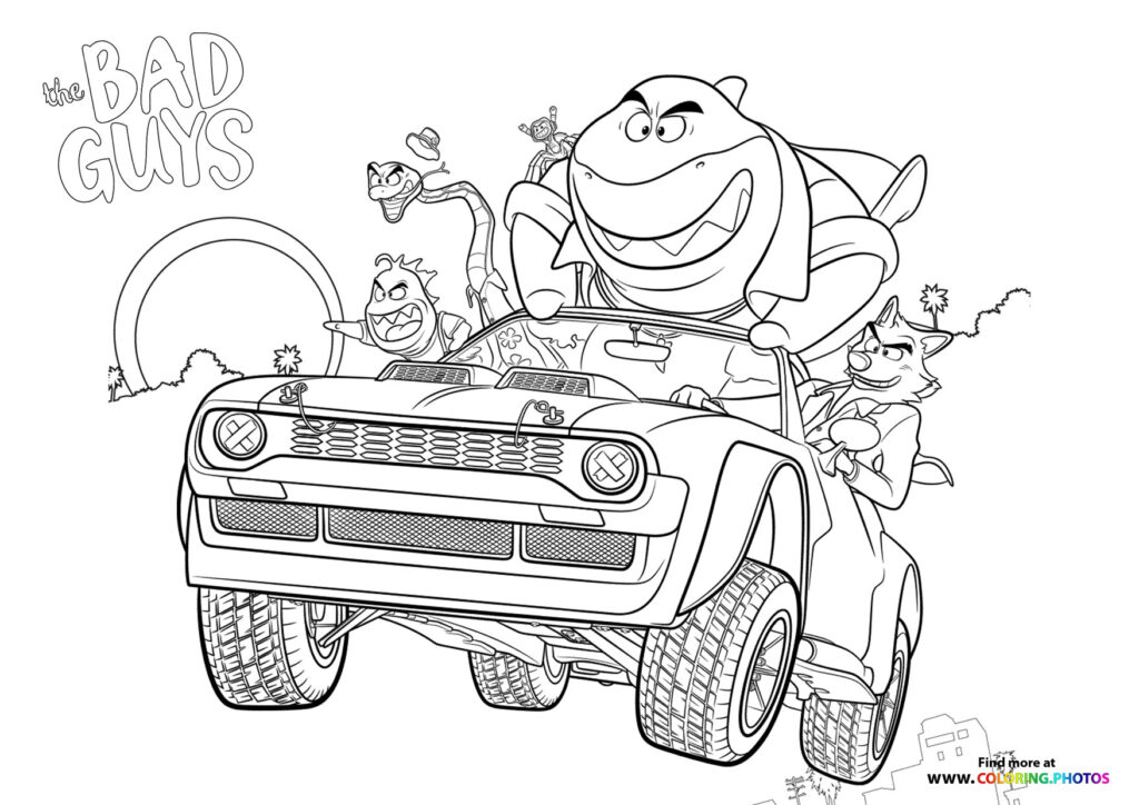 The bad guys gang Coloring Pages for kids