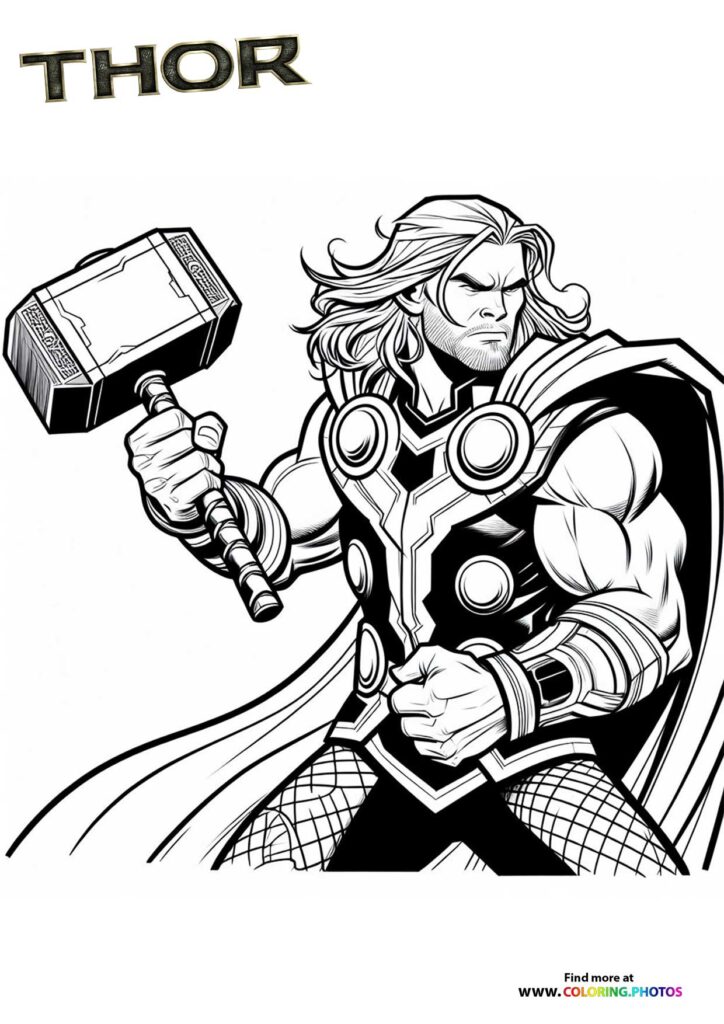Thor - Coloring Pages for kids - Free and easy print or download!