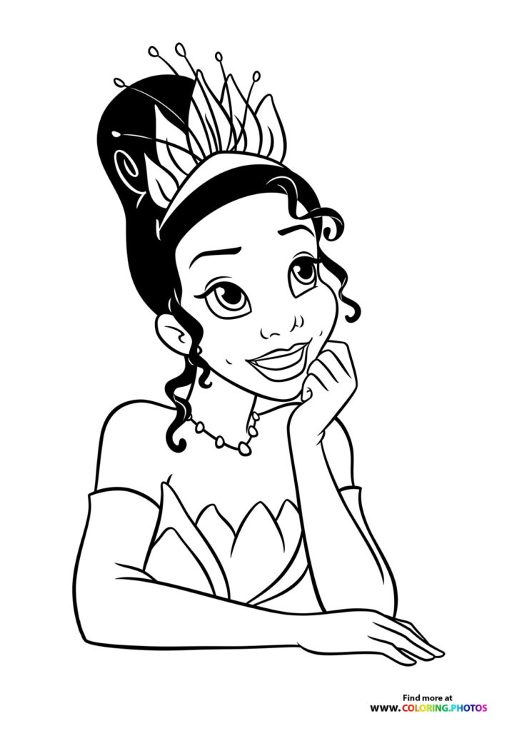 Tiana portrait Disney princess - Coloring Pages for kids