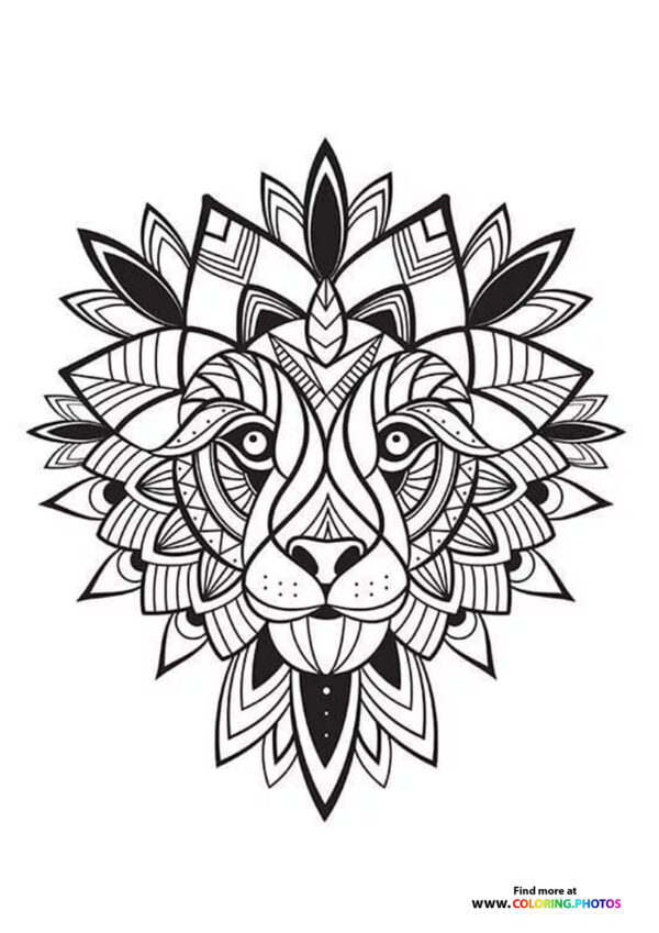 Tiger tattoo coloring for adults