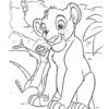 Timon and Simba having fun coloring page
