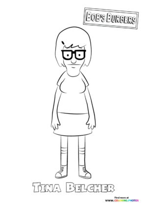 Tina Belcher from Bob's Burgers coloring page
