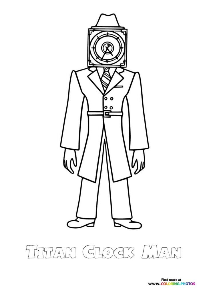 Titan Clock Man from Skibidi Toilet - Coloring Pages for kids