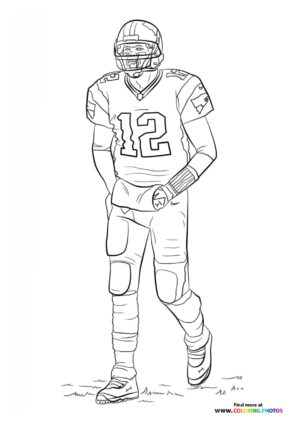 Tom Brady NFL player coloring page