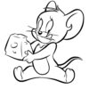 Tom and Jerry with cheese coloring page