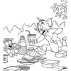 Tom and Jerry picnic coloring page