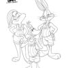 Bugs, Duffy and Lola posing coloring page