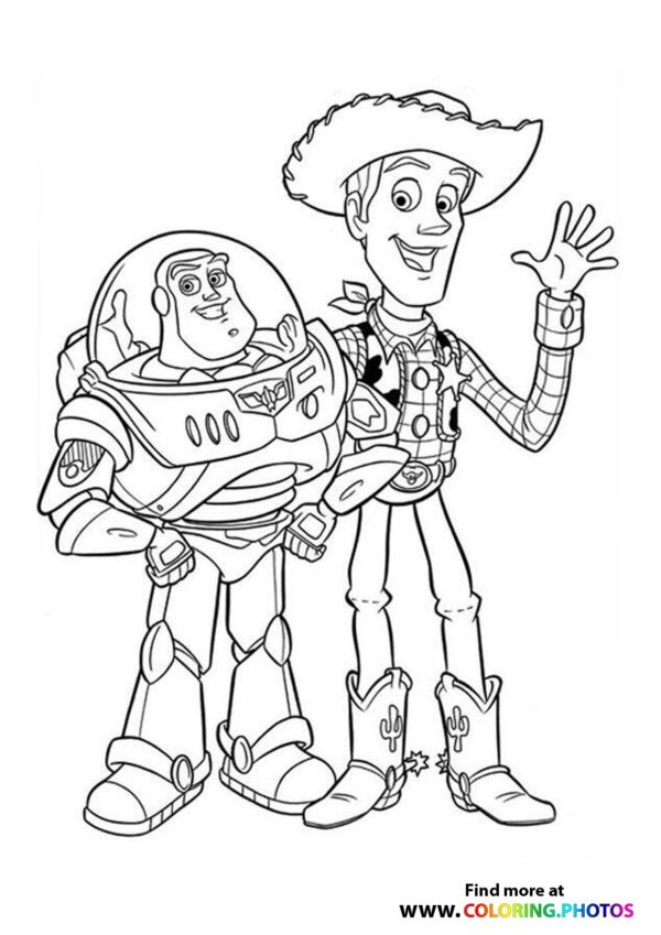 Toy Story Buzz and Woody Coloring Page