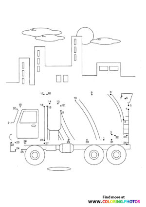 Truck in a city dot the dots worksheet
