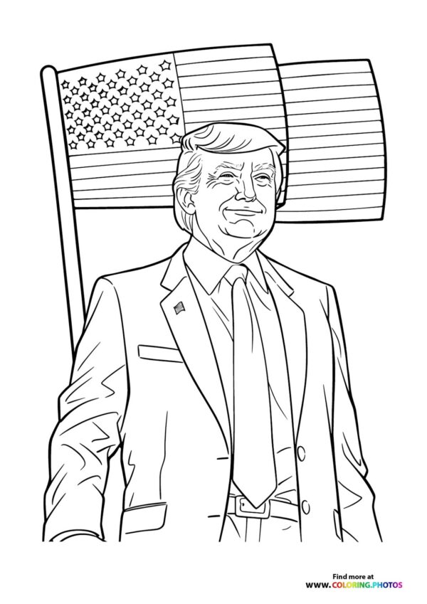 Trump with American flag