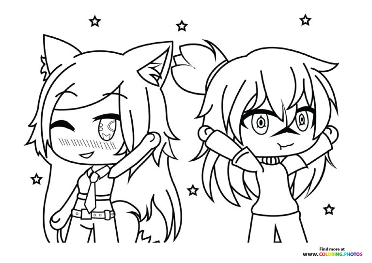Two girls from Gacha Life - Coloring Pages for kids