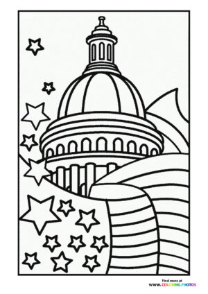 USA capitol Washington coloring page