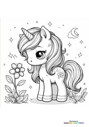 Unicorn with a flower