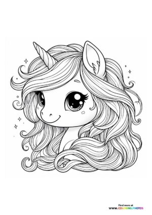 Unicorn with beautiful hair