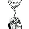 Valentines love present coloring page