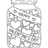 Valentines day hearths coloring page