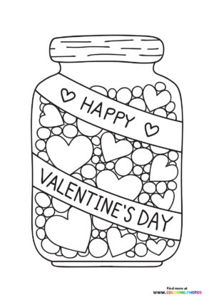 Valentines day hearths coloring page