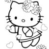 Valentines Hello Kitty coloring page