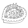 Valentines day cake coloring page