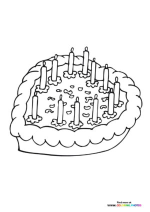 Valentines day cake coloring page