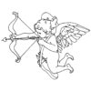 Valentines Cupid with a bow coloring page