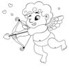 Valentines Cupid with hearth arrows coloring page