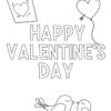 Valentines day doodle coloring page