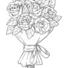 Valentines flower coloring page