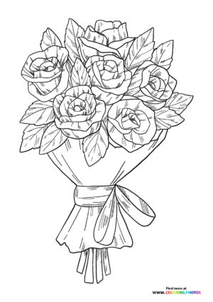 Valentines flower coloring page