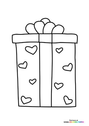 Valentines day gift coloring page