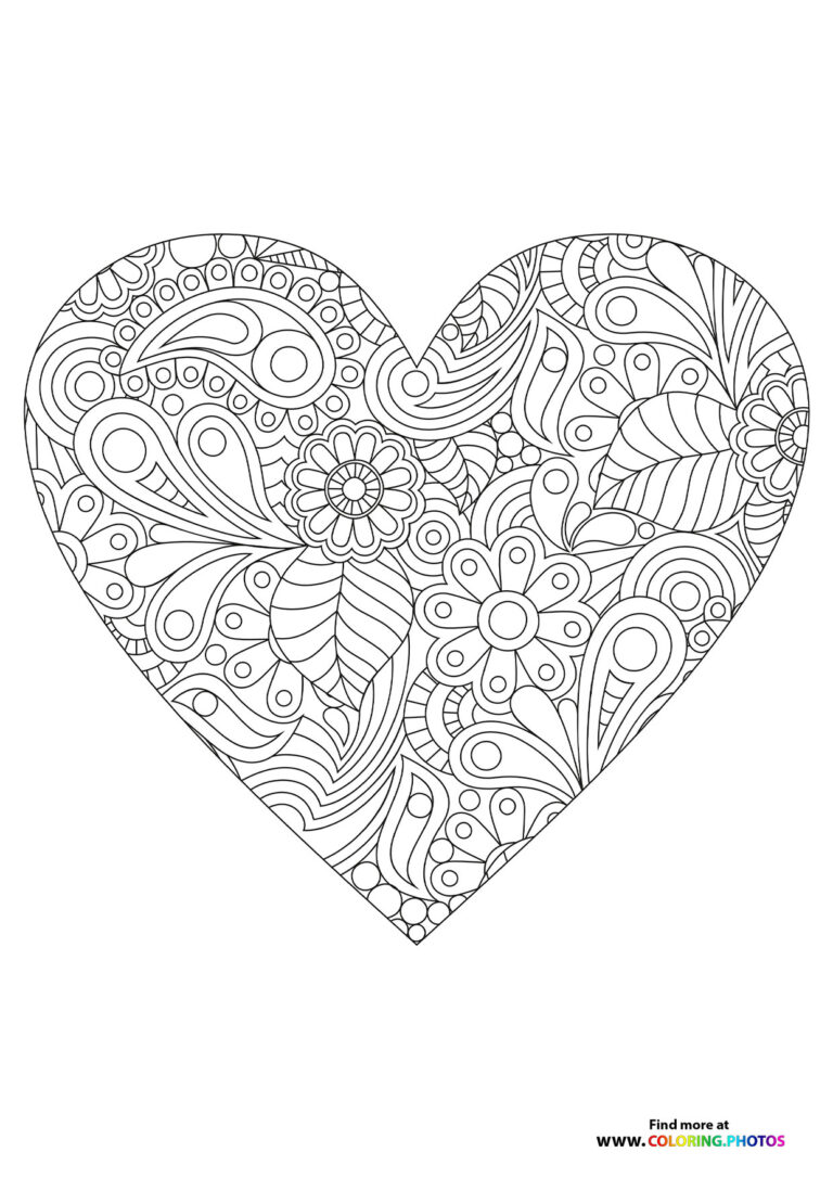 Valentines mandalas - Coloring Pages for kids | Free print or download
