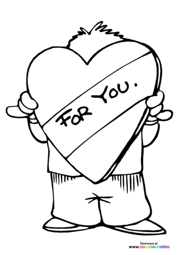 Valentines day gift for you coloring page