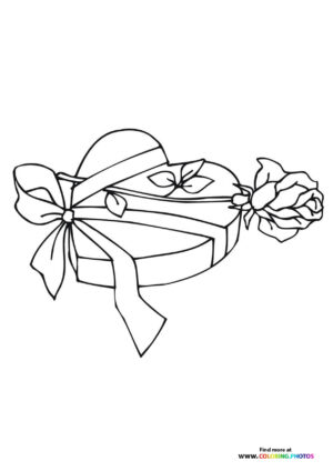 Valentines day hearth gift coloring page