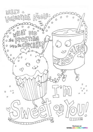 Valentines day riddle coloring page