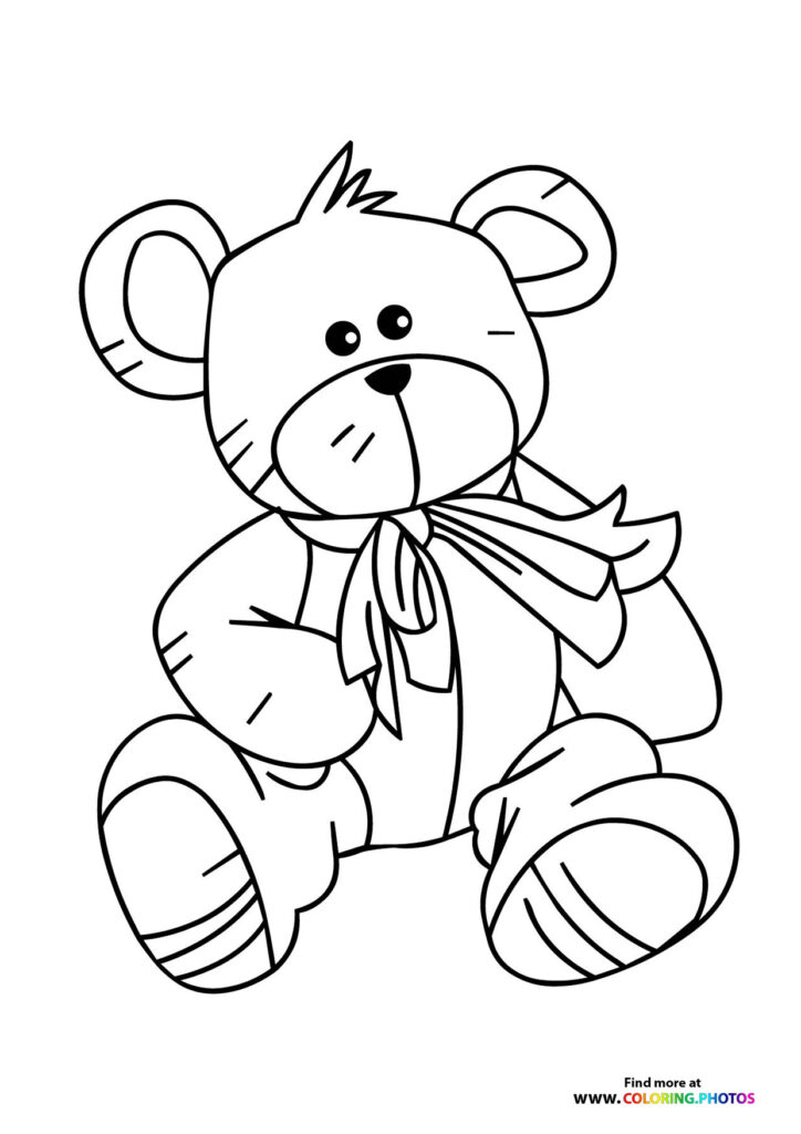 Valentines Teddy Bear - Coloring Pages for kids | Free and easy print