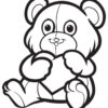 Cute Valentines Teddy Bear coloring page