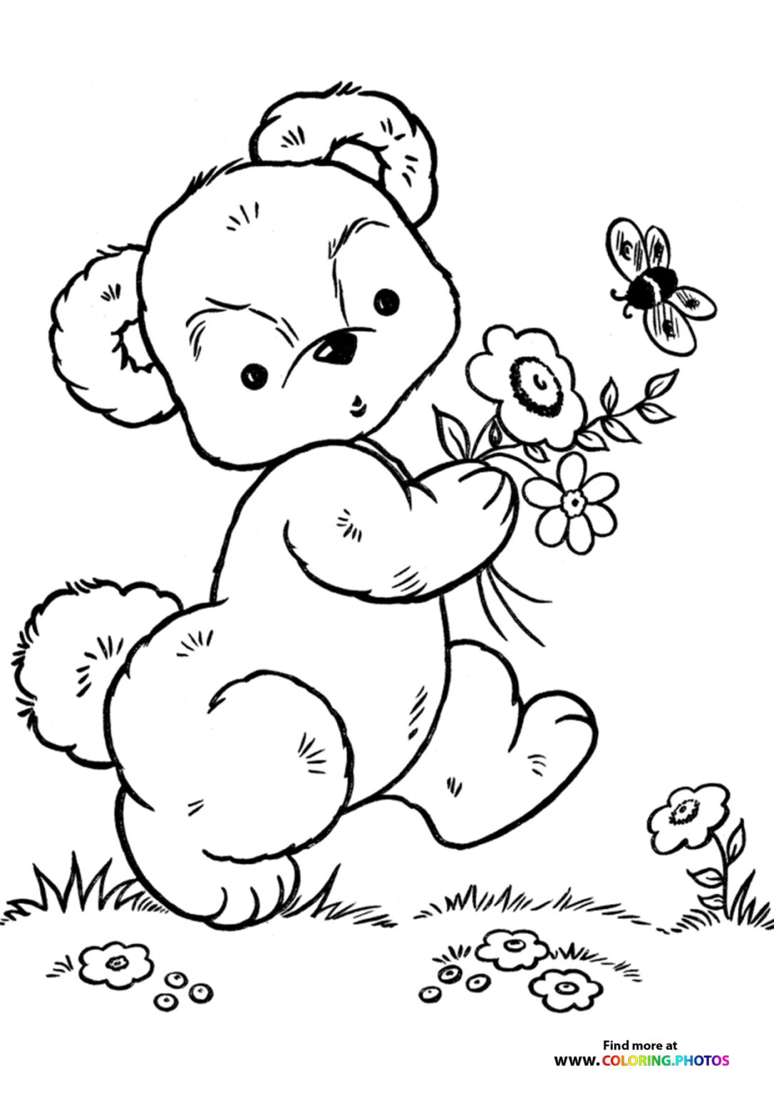 Valentines Teddy Bear - Coloring Pages for kids | Free and easy print