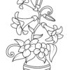 Vase with Easter Lilies coloring page