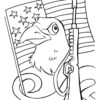 Eagle and rifle for Veterans Day coloring page