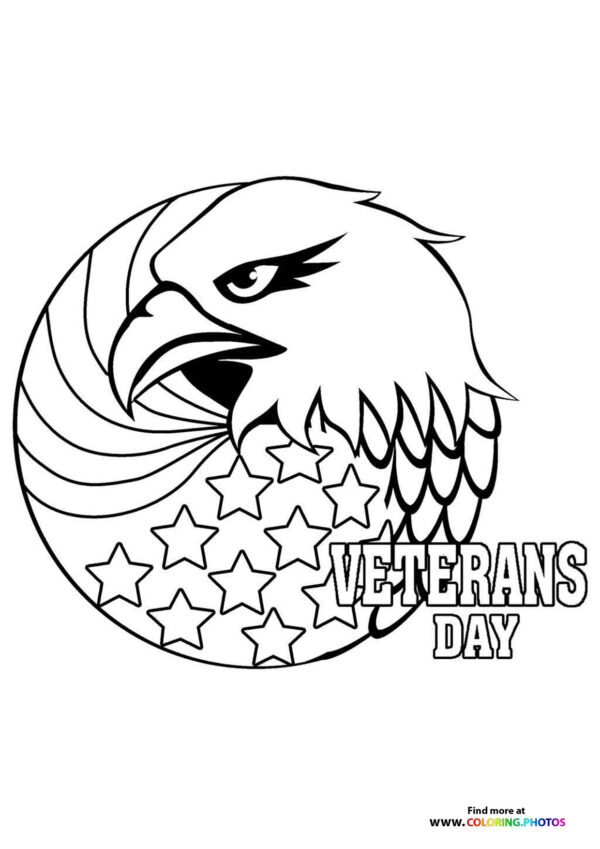 Eagle for Veterans Day coloring page