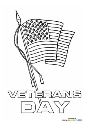 Veterans Day American flag coloring page