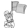 Solider carrying the flag coloring page